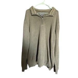 Eddie Bauer Men's Sweater Green 1/4 Zip Pullover Sz TXL Grandpacore Classic